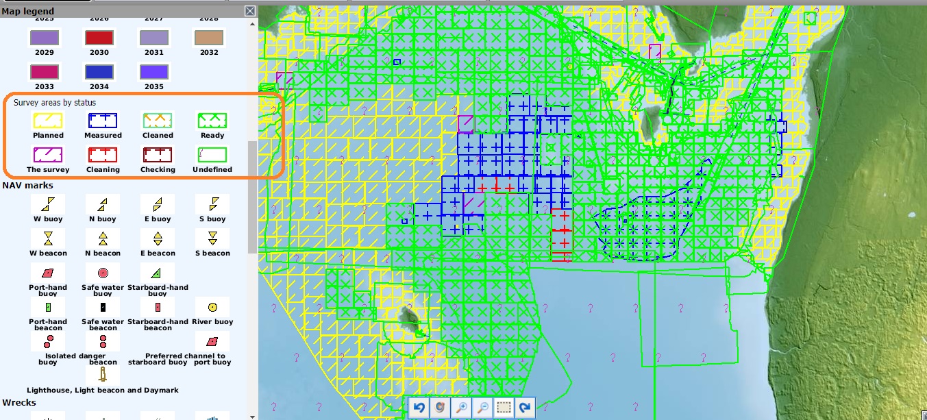 Survey areas by status